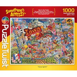 PuzzleTwist - Iowa Spirit - 1000 Piece Jigsaw Puzzle, Something’s Amiss! Series, Unique Challenging Fun for Adults Family Teens, Made in USA