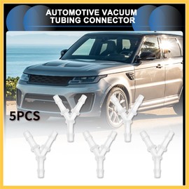 REPAIROCK Automotive Vacuum Tubing Connector, 3/16" Car Y Shaped 3 Way Vacuum Line Fittings Plastic Translucent, 5 Pcs Auto Replacement Parts