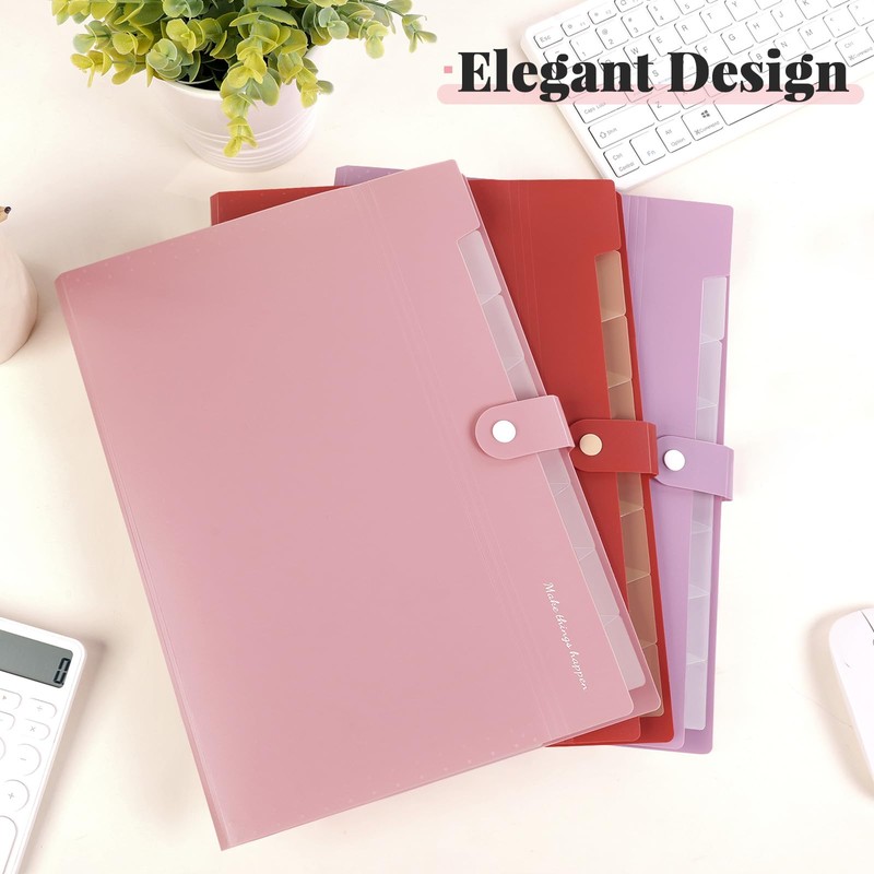 KONVINIT Document Folder, A4 Expanding Folder with 7 Compartments, Plastic