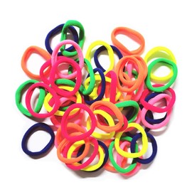 MANJIAMEI 50 Pcs Hair Ties for Women, No Metal Elastic Ponytail Holders for Girls, No Damage Seamless Stretch Hair Bands Hair Accessories for Thick Heavy and Curly Hairs (Fluorescence)
