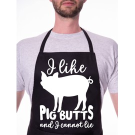 Print4U I Like Pig Butt's And I Can't Lie Funny Novelty Apron BBQ Baking Cooking Pink