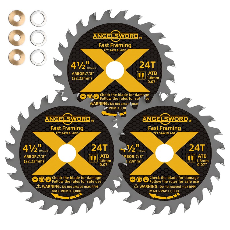 ANGELSWORD 4-1/2 Inch Circular Saw Blade, 7/8" Arbor 24T, Used