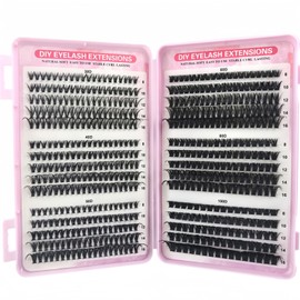 570Pcs Cluster Lashes Individual Eyelashes, DIY Curly Eye Lashes Extensions, Fluffy Eyelash Clusters for Girls and Women, 8-16mm, 30+40+50+60+80+100D