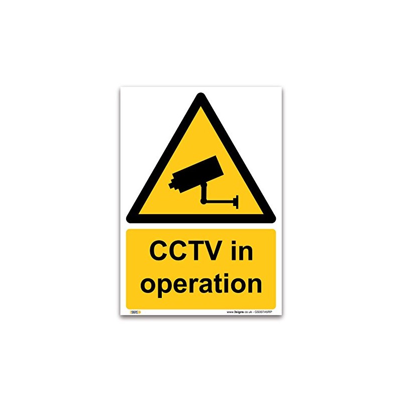 CCTV in operation Sign - 1mm Rigid Plastic Sign -