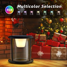 High Large Clear Glass Iron Classic Style Solar Lantern Candle Holder Waterproof LED, 3 Level Warm Light,Remote Control for Home Decor Indoor/Outdoor (A)