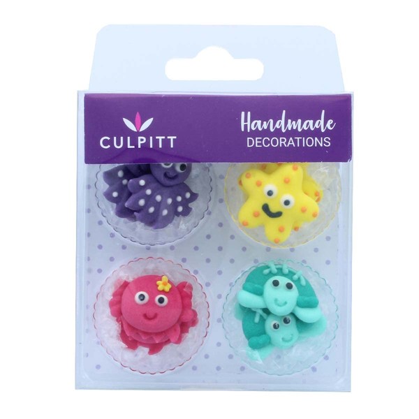Culpitt Under The Sea Sugar Pipings - Pack of 12 Cake Decorations - Single Pack