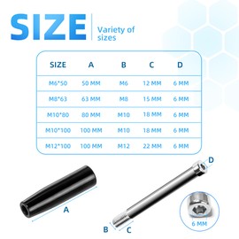 ITSOGOO Pack of 2 M8 x 63 mm Black Bakelite Crank Handle, Rotary Handwheel Machine Handle, for Industrial Lathe, M8 Male Thread Trunk, Machine Handle, for Milling Machine