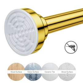 Ausemku Shower Curtain Rod Tension - 26-76 Inch Never Rust Non-Slip Spring Tension Curtain Rod No Drilling Stainless Steel Curtain Rod Use Bathroom Kitchen（Gold）