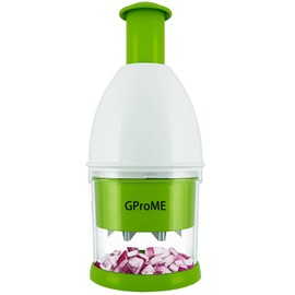 GProME New Food Chopper Manual Hand -Onion Chopper Dicer-Slap Vegetable Chop Cutter Mincer for Garlic Mushroom Nuts Almond Ginger Herbs Parsley Chili Tomato Durable,Dishwasher Safe,BPA Free(Large)