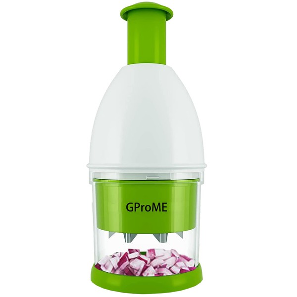GProME New Food Chopper Manual Hand -Onion Chopper Dicer-Slap Vegetable