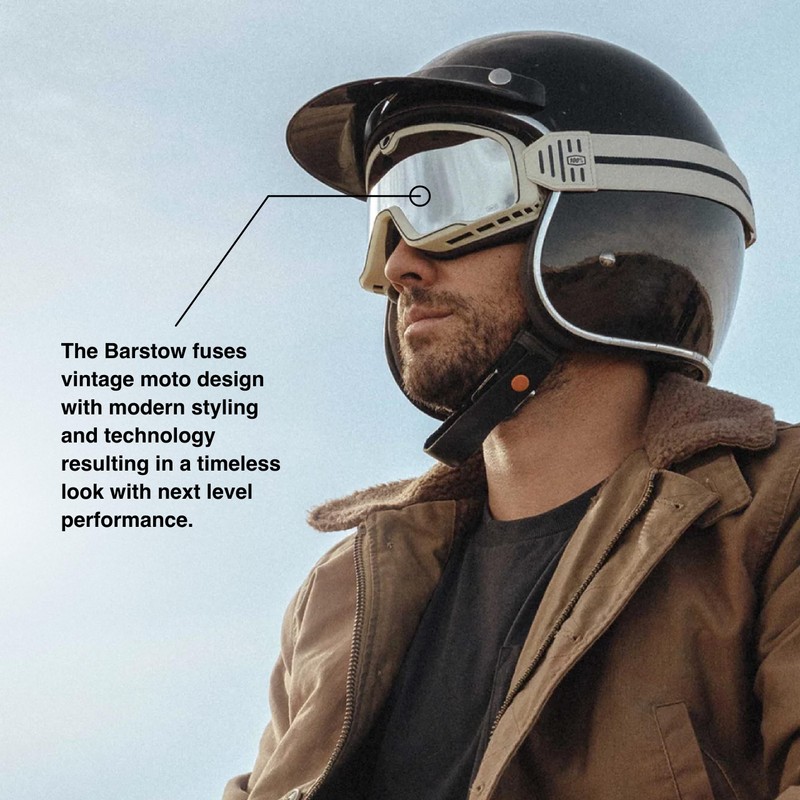 100% BARSTOW Premium Protective Sport Goggles with Minimal Frame (Cardif