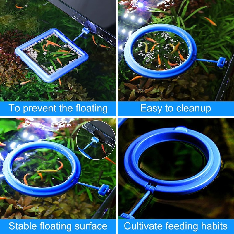 Fish Feeding Ring, 2 Pieces Fish Feeder Aquarium Turtle Tank