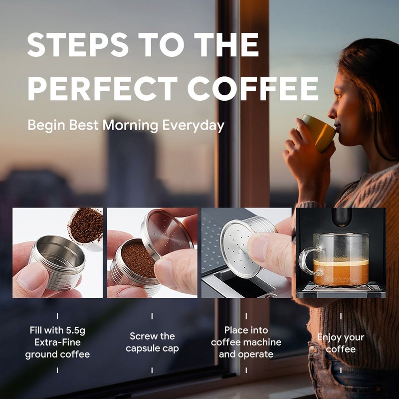 Reusable Coffee Capsule Stainless Steel Refillable Coffee Pod for Coffee