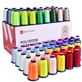 RICHWORD Embroidery Machine Thread 100 Colors 40WT (108D/2) Polyester Thread Kit Each Spool 4000M (4374Y) Suitable for Embroidery Machines and Sewing Machines