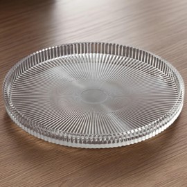Eikovia Round Glass Serving Trays, Modern Tray Decoration, 10 Inches Diameter Glass Tray, Home Decoration,Serving Platter,Round Food Platter