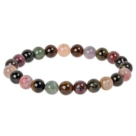 Eledoro PowerBead, Women’s Stretch Bead Bracelet, Made of 8 mm Gemstone Beads, 17 - 18 cm, gemstone, multicoloured