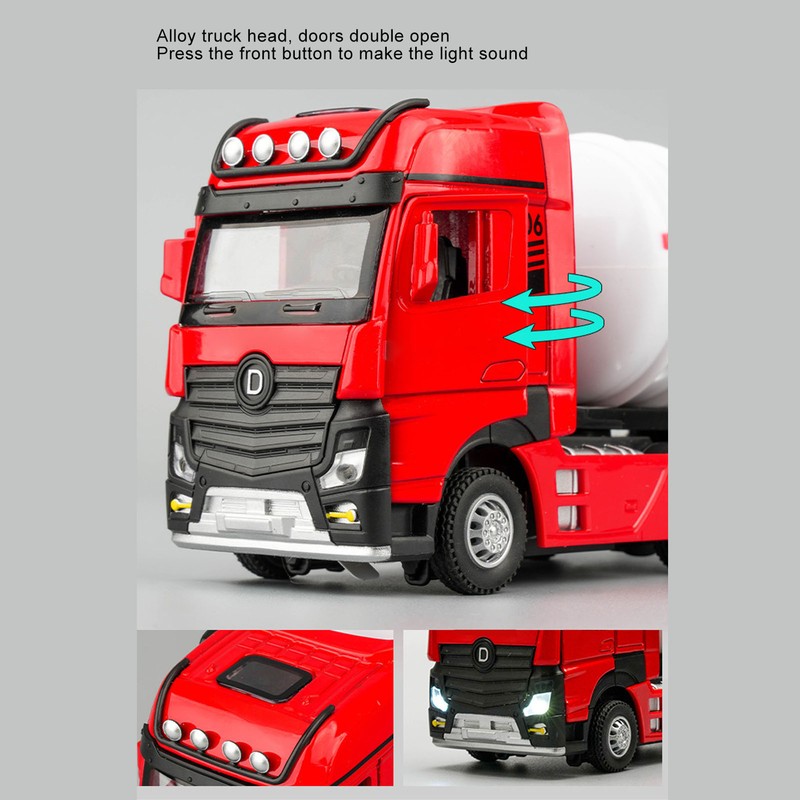 Alloy Gas Tanker Truck Model Water Spray High Simulation Detachable