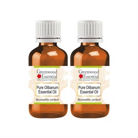 Greenwood Essential Pure Olibanum Essential Oil (Boswellia carterii) Steam Distilled (Pack of Two) 100ml X 2 (6.76 oz)