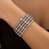LXSSLY 5Pcs Silver Bead Bracelets Set for Women,14K Gold Plated