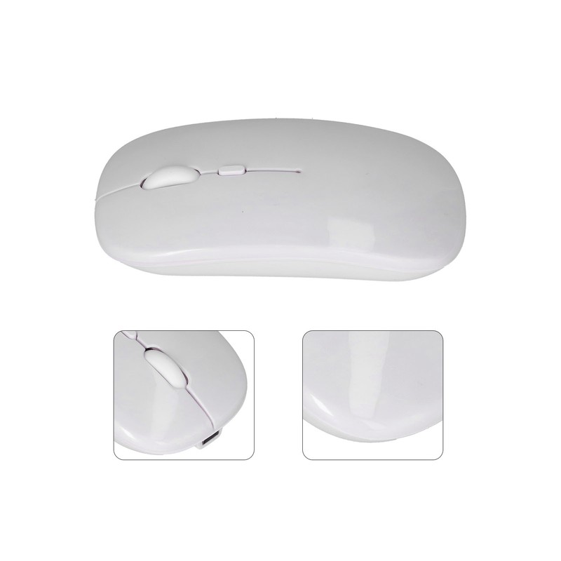 Wireless Mouse Rechargeable DualMode 2.4G Ergonomic Mute Optical Computer Accessories(White