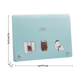 Große Kapazität A4 Fächermappe – Mehrschichtiger Premium-Dokumenten-Organizer mit Registerkarten, ideal für Belege, Unterlagen und Büroorganisation,Drei kleine Bären, blau