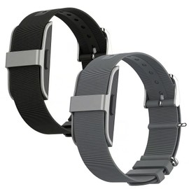 BlackPro Silicone Band for Hume Band Replacement Strap, Soft Waterproof Adjustable Wristband for HumeHealth Watch Band (Gray+Black)