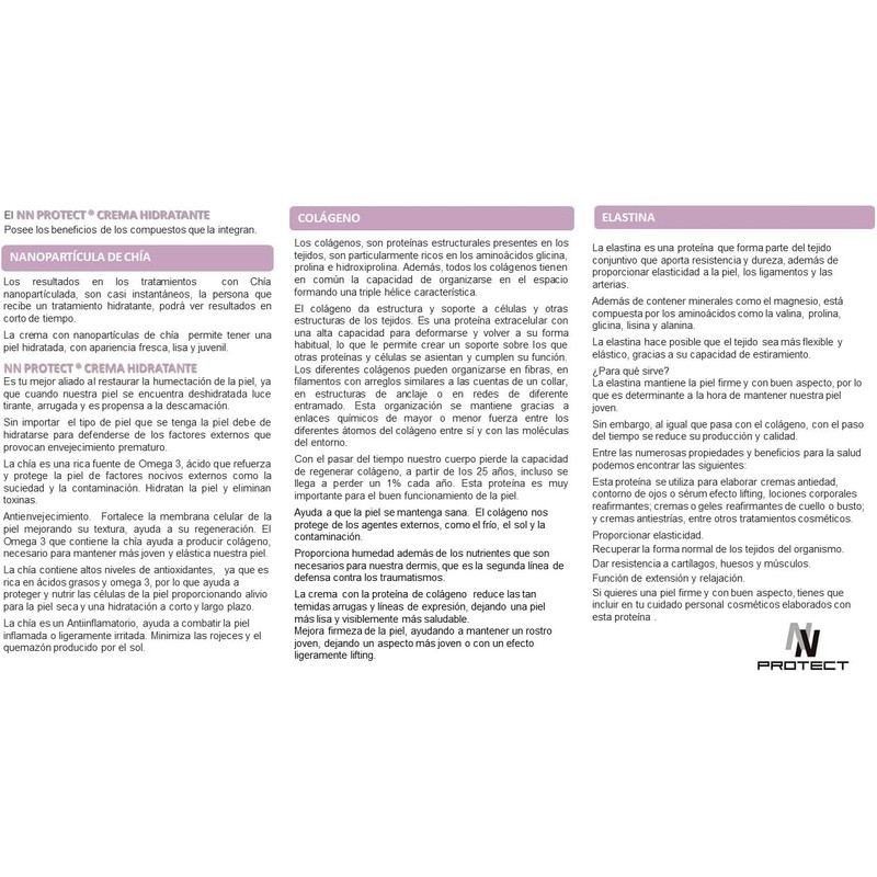 Crema Hidratante facial con extracto de chía nano + colágeno