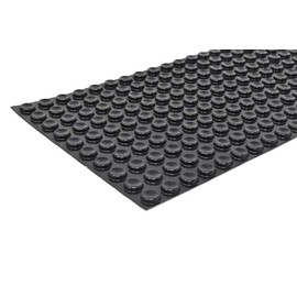 Recessed Self-Adhesive Rubber Door Stoppers and Wall Protectors .500" inches (12.7 mm) x .140" inches (3.5 mm) - 50 Pack - BS18 Black
