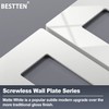 BESTTEN (5 Pack) USWP4 Matte White Series Screwless Wall Plate,
