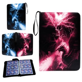 Trading Card Binder 9 Pocket, Card Collection Binder Book, Card Binder with Sleeves Holds 900 cards, Waterproof zipper Binder for Cards, Gaming, Baseball, Collectable Cards with 2.7x3.6 Inch Pocket