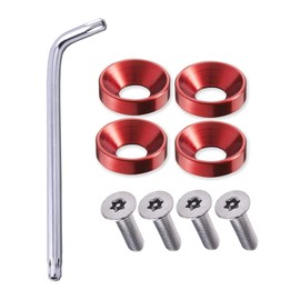 Car License Plate Anti-Theft Bolt License Plate Frame Security Screws M6 (Red)