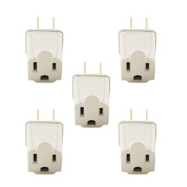 Wideskall 3 Prong to 2 Prong Electrical Grounding Adapter UL Certified (Pack of 5)