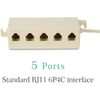 SHONCO Phone Line Adapter, Five-way Telephone Splitter,RJ11 6P4C Male-to-female 5-socket