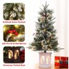 3 Ft Christmas Tree with Snowman Base, Fiber Optic Light-Style