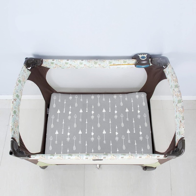Travel Cot Fitted Sheets, 2 Pack Ultra Soft & Breathable