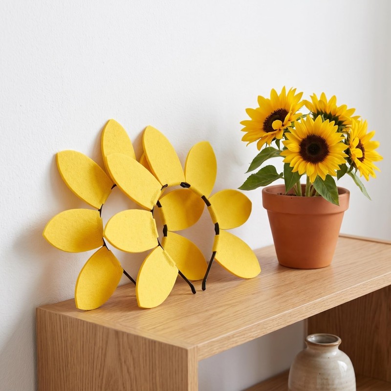 Toyvian 2 cerchietti per capelli a forma di girasole, petalo,