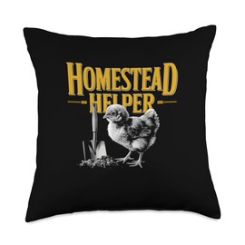 Baby Chicks in Homesteading Homestead Helper Throw Pillow