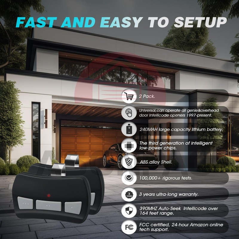 2 for GITR-3/OCDTR-3 Premium Intellicode Genie&Overhead Door Garage Door Opener