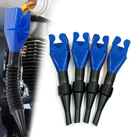 Draining Tool Snap Funnel, 4 PCS Flexible Draining Snap Funnel, Collapsible Retractable Hose with Square Bayonet, Hands-Free Design for Filling and Pouring, Universal for Most Cars and Motorcycles