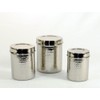 3SCompany Set of 3 canisters, stainless steel, hammered, shinny, sizes