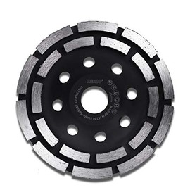 HERZO Grinding Cup Wheel 5 inch, Double Row Diamond Cup Wheel for Concrete, Granite, Stone, Marble