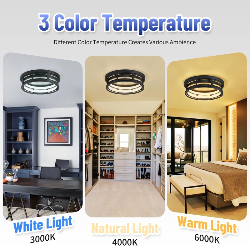 ZHU YAN LED Flush Mount Ceiling Light Fixture,Modern Hallway Light