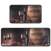 2Pcs Wine Kitchen Rugs Set of 2 Floor Mats for