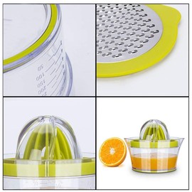LHKJ Manual Lemon Squeezer, Citrus Juicer, Plastic Juicer with Container, Orange Hand Press, Professional Quality Juicer, Lime Squeezer, Fruit Press
