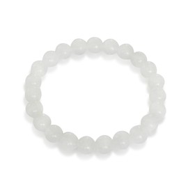 Vifaleno Jade White Natural White Round 8mm Bracelet, jade