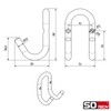 SOTECH Fara Coat Hooks 88 x 51 mm Steel Red