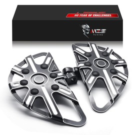 MZS Motorcycle Floorboards, Touring Foot Pegs Male Mount Footboards Black Skeleton Compatible with Electra Glide/Road Glide/Street Glide/Road King/Dyna/Softail/Sportster/V Rod