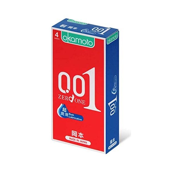 Okamoto 0.01 Rich Lubricative 4's Pack PU Condom Made in Japan