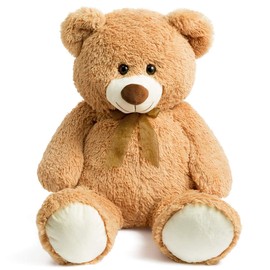 HollyHOME Big Teddy Bear Large Teddy Bear Stuffed Animal Birthday Valentines Day Plush for Kids and Girlfriend 36 inch Tan
