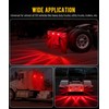 Partsam 2Pcs Red Glass Lens Watermelon Lights Kit LED Stop